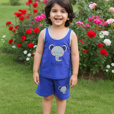 Sando & Shorts - Dark Blue - Elephant