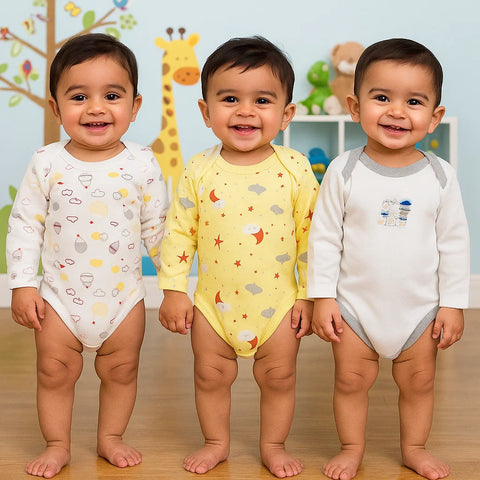 TBS - Pack of 3 Short Body Long Sleeves Bodysuits - Yellow
