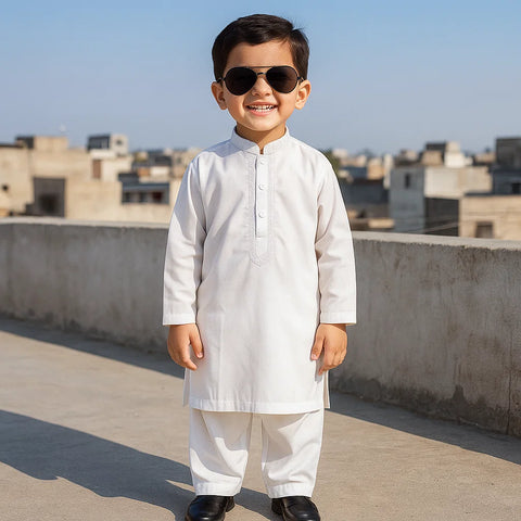 TBS - Kurta Shalwar - Wash N Wear - Off White