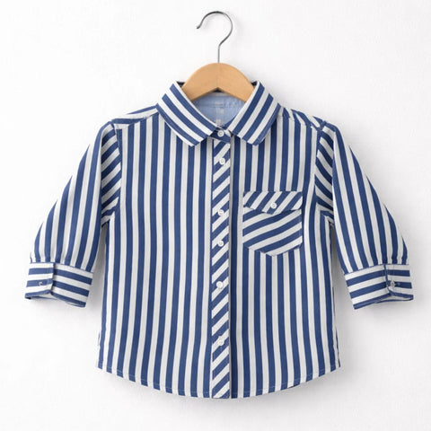 Wow - Casual Shirt - Stripes - Blue