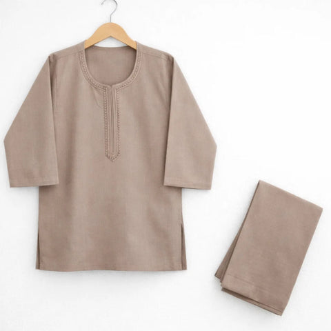 TBS - Cotton - Round Neck - Kurta Shalwar - Chocolate - 26