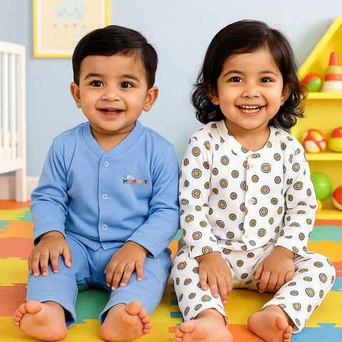 TBS - Pack of 2 - Night Suits - Blue & Circles