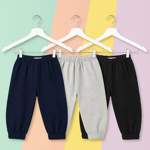 OLINI - Pack of 3 - Fleece Trousers - Navy Black Grey - 25