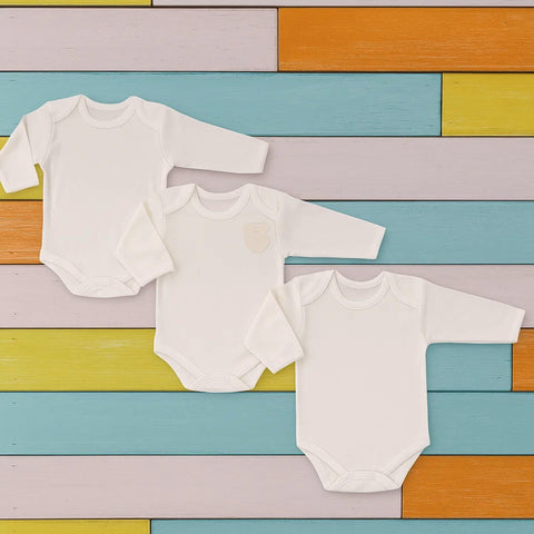 TBS - Pack of 3 - Plain Bodysuits - White