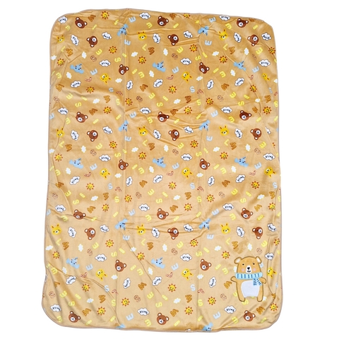 For Baby - Fur Blanket - Brown - Bear & Smile