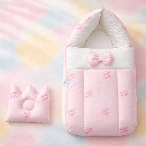 Cotton - Hooded Carry Nest - Pink - Stars & Welcome - 26