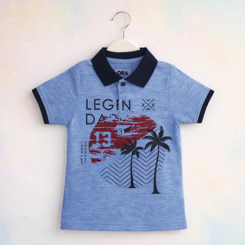 GT - Short Sleeve - Polo T-Shirt - Blue - Beach