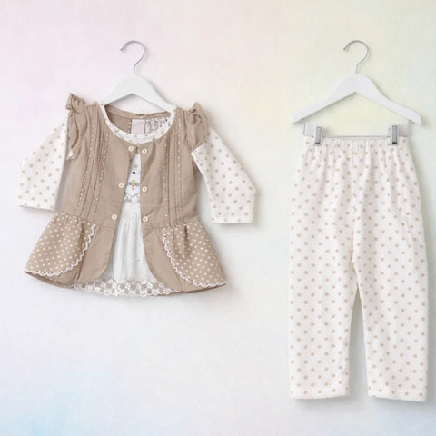 WG - 2 Pieces - Frock Set - Grey - Smile Heart - 0607