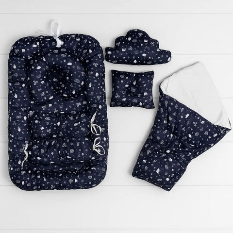 Silk - 7 Pieces - Snuggle Bed - Navy Blue - Crown - 25