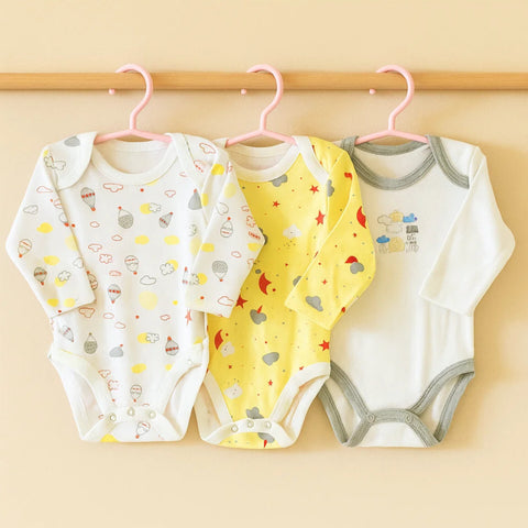 TBS - Pack of 3 Short Body Long Sleeves Bodysuits - Yellow