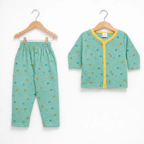 TBS - Cotton Jersey - Night Suit - Green - Circles Bear - 26