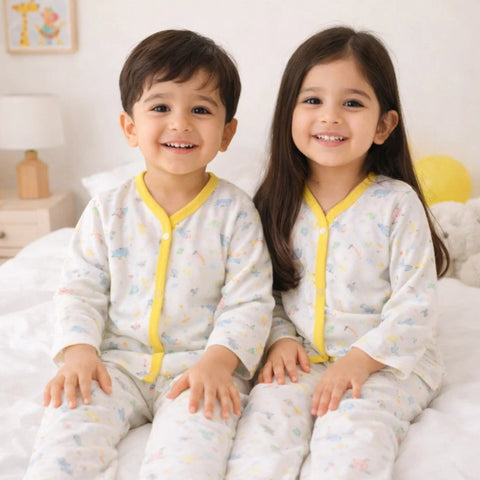 TBS - Cotton Jersey - Night Suit - White - Rabbit - 26