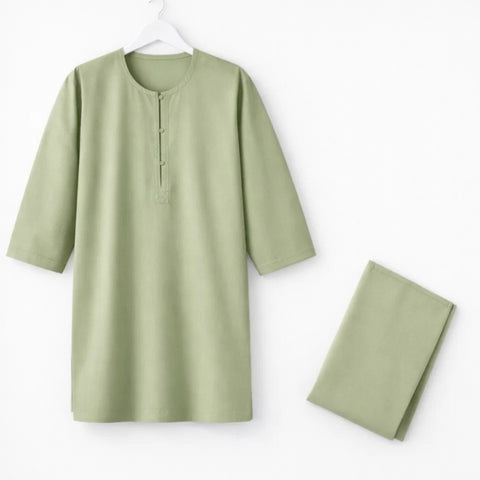 TBS - Cotton - Round Neck - Kurta Shalwar - Pista - 26