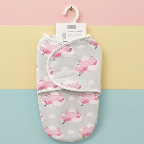 Aifeier - Plush Swaddle Wrap - Unicorn & Hearts
