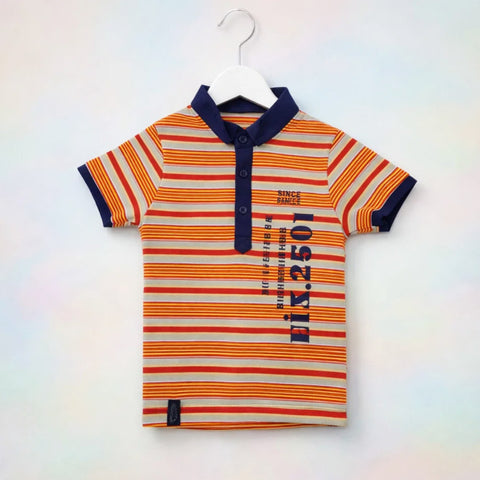 GT - Short Sleeve - T-Shirt - Red & Yellow - Stripes