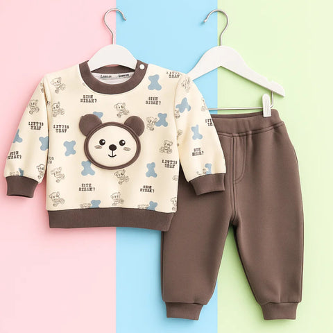 2 Pieces - Suit Set - Brown - Little Bear