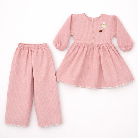 GA - 2 Pieces - Frock Set - Pink - Arrows