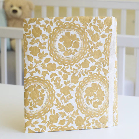 Diaper Changing Sheet - Brown - Flowers & Leaves