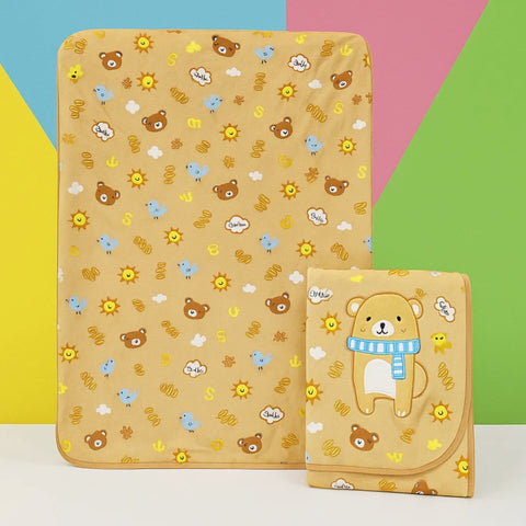 For Baby - Fur Blanket - Brown - Bear & Smile