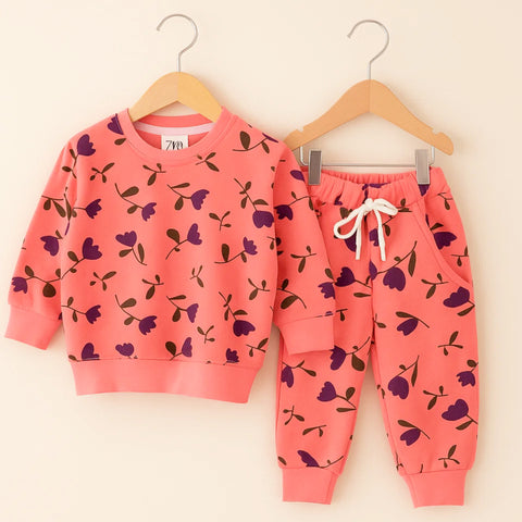 Z Kids - 2 Pieces - Suit Set - Peach - Flowers
