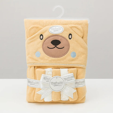 6 Pieces - Wonderchild - Bath Towel Gift Set - Brown - Bear