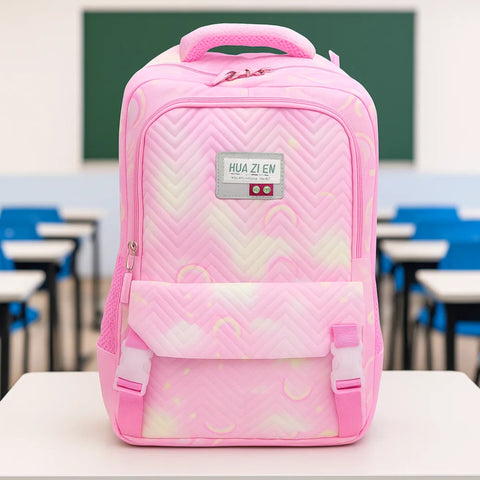 School Bag - Light Pink - Rainbow - DW17