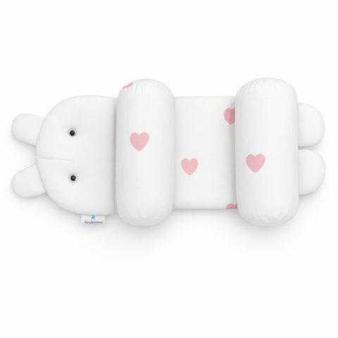 KC - Head Shaping Pillow - White - Pink Hearts