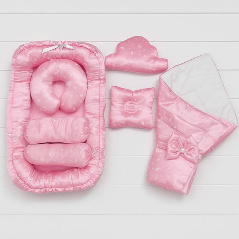 Silk - 7 Pieces - Snuggle Bed - Pink - Crown - 25