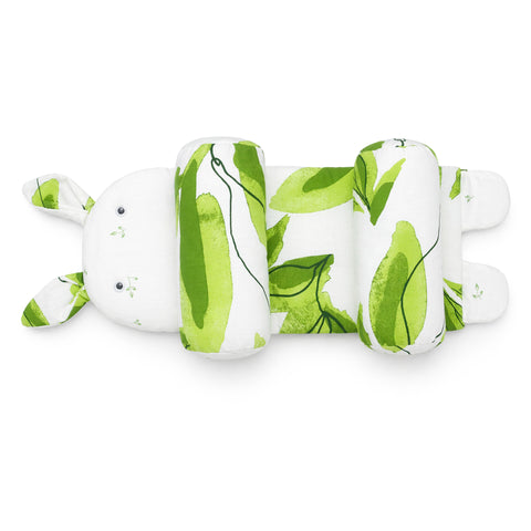 Cotton - Head Shaping Pillow -  Light Green - Leaves