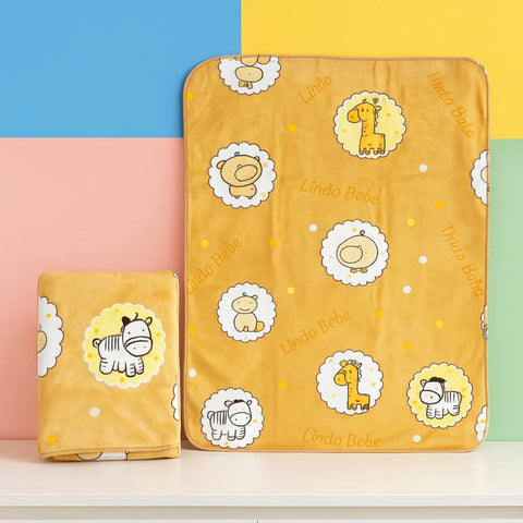 For Baby - Fur Blanket - Brown - Cow