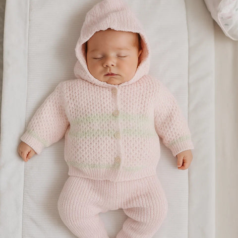 2 Pieces - Hooded Suit Set - Wool