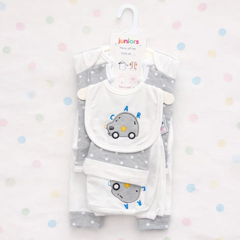 Junior's - Cotton Interlock - 6 Pieces - Car - Starter Set - Grey