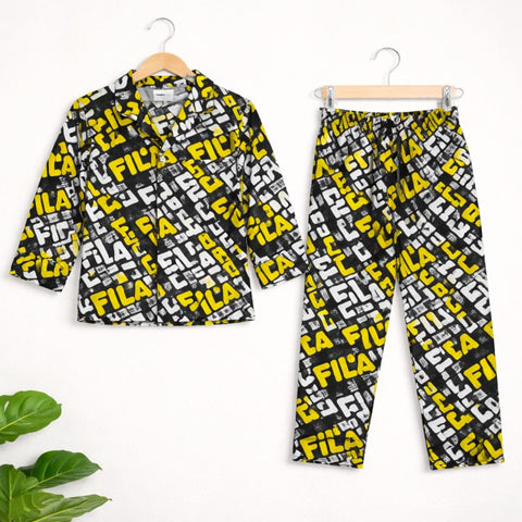 CC - Collar Night Suit - Cotton - Yellow - Fill