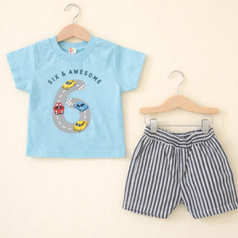 OK - T-Shirt & Short - Blue - Awesome Car