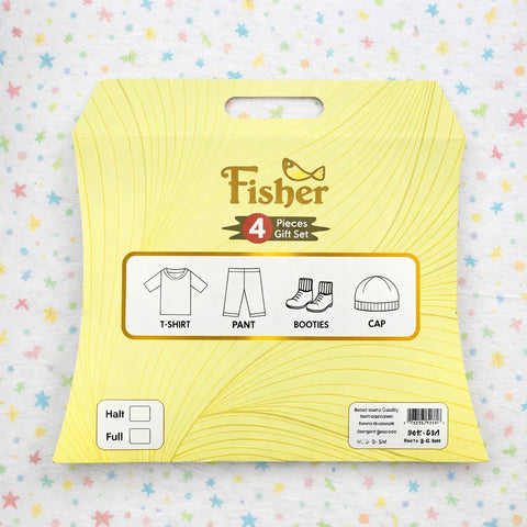 Fisher - Cotton Interlock - 4 Pieces - Blue - Cats - Starter Pack Box