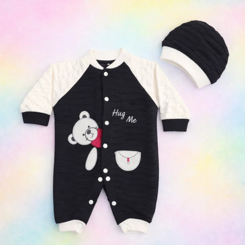 GM - 2 Pieces - Romper Set - Black - Bear