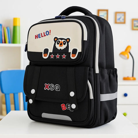 School Bag - Black - Bear - DW08