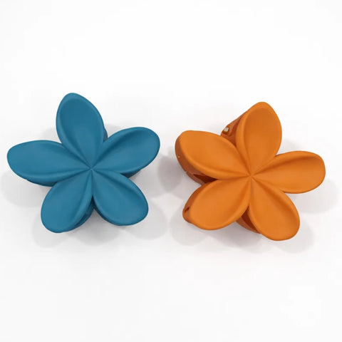 Pack of 2 - Hibiscus - Blue & Mustard - Blooming Flower