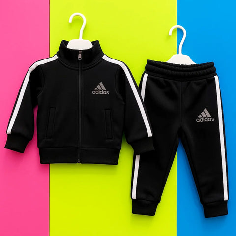 Adi - 2 Pieces - Track Suit - Black - Stripes