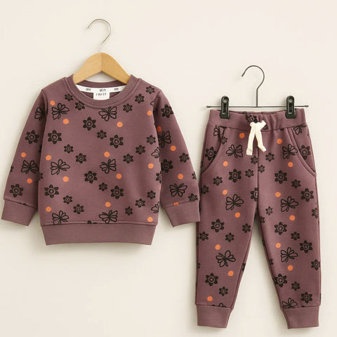 Z Kids - 2 Pieces - Suit Set - Purple - Butterfly & Flowers