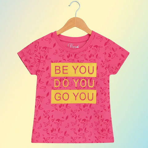 Floral - Cropped T-Shirt - Be You - Pink