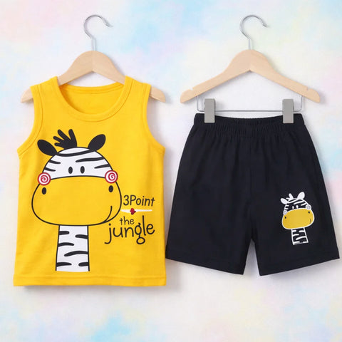 Cotton Jersey - Sando & Short - Yellow - Giraffe