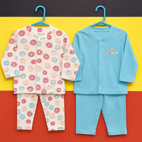 TBS - Pack of 2 - Night Suits - Blue & Donuts