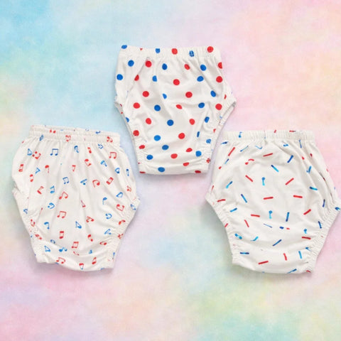 Pack of 3 - Printed - Briefs - Circles Hearts Sprinkles