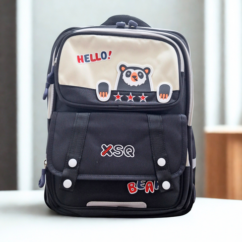 School Bag - Black - Bear - DW08