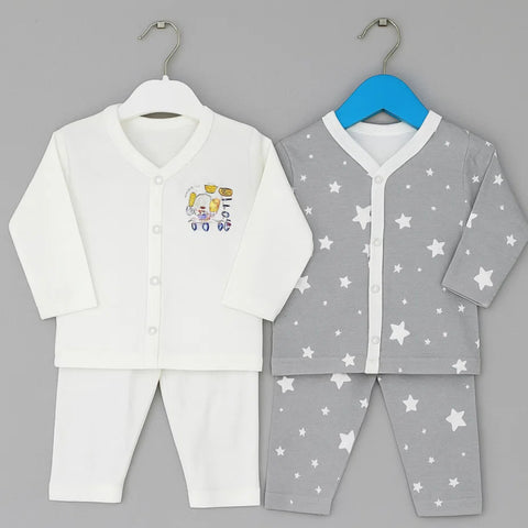 TBS - Pack of 2 - Night Suits - White & Stars