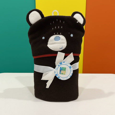 Little Alpaca - Hooded Bath Towel - Dark Brown - Bear