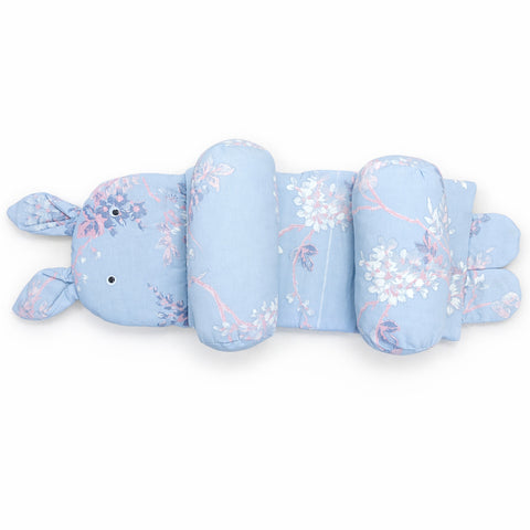Cotton - Head Shaping Pillow -  Light Blue - Flower