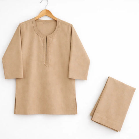 TBS - Cotton - Round Neck - Kurta Shalwar - Skin - 26