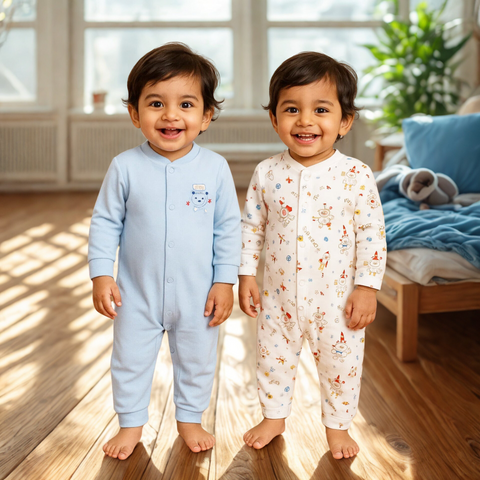 TBS - Pack of 2 Sleep Suits - Vol 02-25 - Blue & Bear